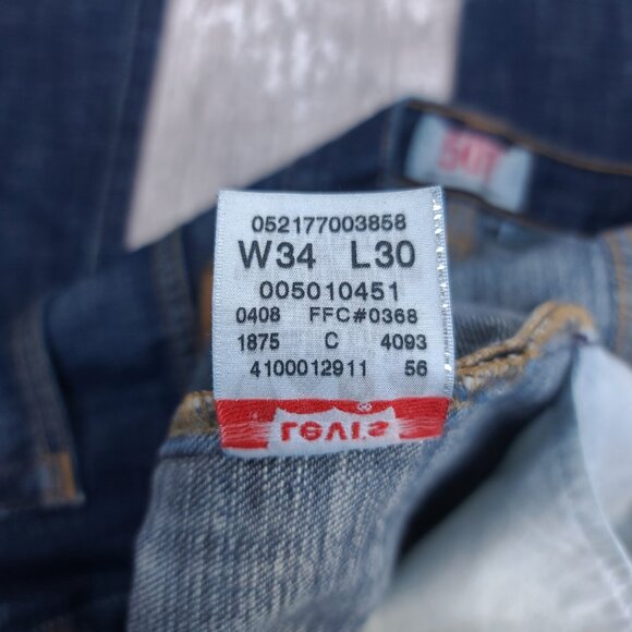 Levis Jeans Mens 34x30 Blue 501 XX Original Straight Leg Button Fly Denim Pants - Picture 10 of 10